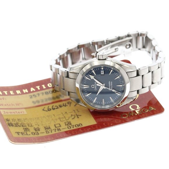 OMEGA Seamaster Aqua Terra Date Navy Dial Quartz Ladies